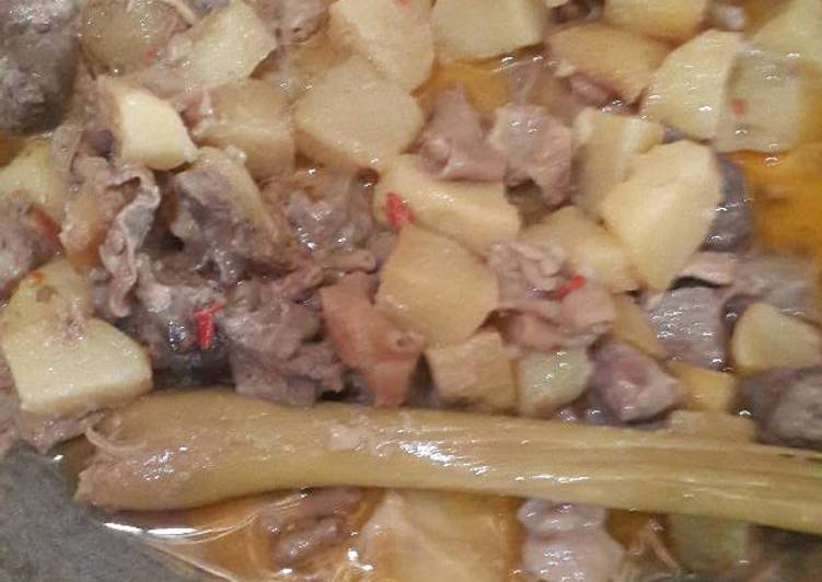 Langkah Mudah untuk Menyiapkan Santan kentang ati ampela, Bisa Manjain Lidah