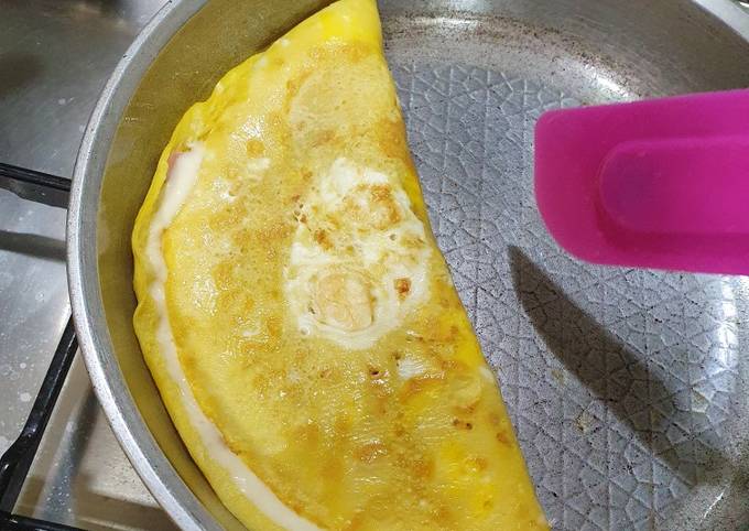 Omelette con jamón y queso fácil Receta de eve- Cookpad