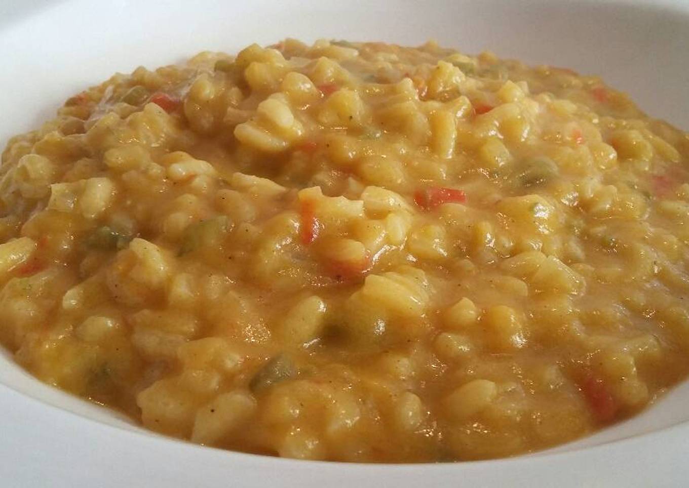 Arroz meloso con calabaza al curry