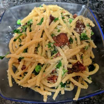 One Pan Spaghetti Carbonara Recipe by Fo Fa - CookpadAdd CooksnapShare-image