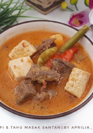 Foto resep Daging sapi & tahu masak santan