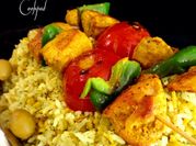 A picture of tomato chicken kebab
