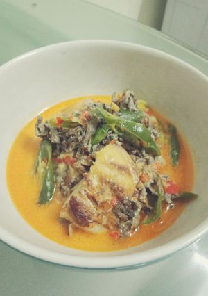 Foto resep Ikan Asap jamur grigit masak santan