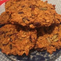 A picture of Oatmeal Cranberry Pumpkin Cookies.