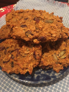 A picture of Oatmeal Cranberry Pumpkin Cookies.
