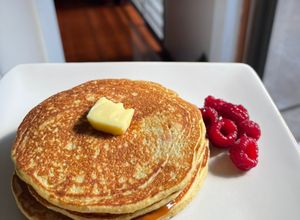 Una foto de Hotcakes de plátano y avena