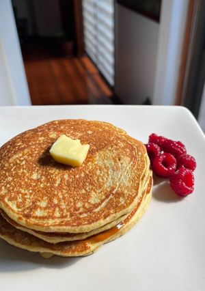 Una foto de Hotcakes de plátano y avena