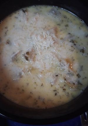 A picture of Creamy Turnip Leek Soup.