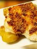 Sea bass with a sun-dried tomato crust and sautéed potatoes