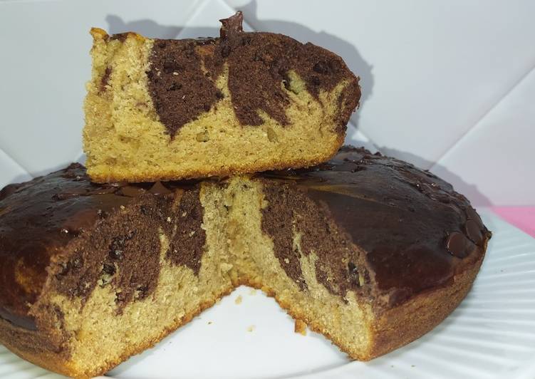 Bizcocho marmolado de plátano 🍌 y chocolate🍫