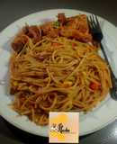 Mixed veggie Spaghetti and Sauté Chicken