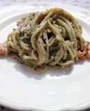 Spaghetti con camarones