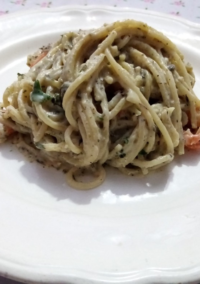 Una foto de Spaghetti con camarones