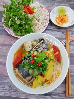 Hình của món Bún đầu cá thu.