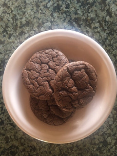A picture of Chewy chocolate cookies.