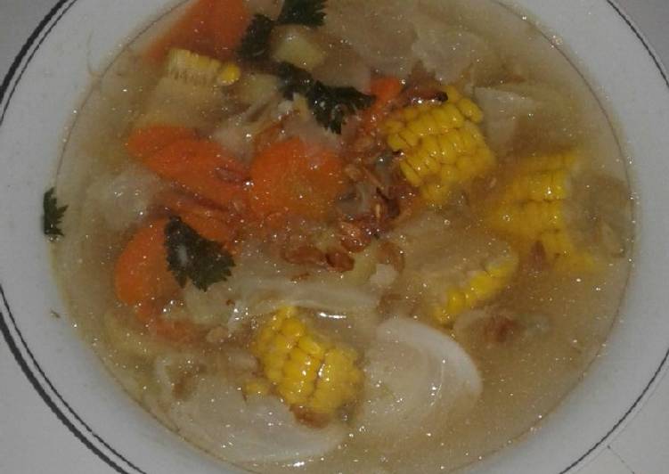 Easiest Way to Make Appetizing Sop jagung kuah suki ala-ala