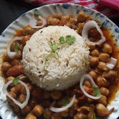 A picture of Chhole jira rice.
