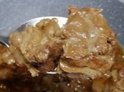 A picture of braised beef in crockpot