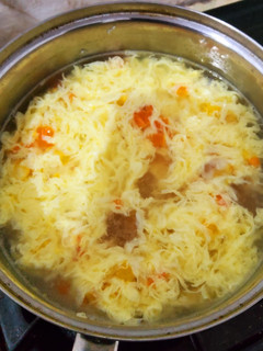 Foto resep Sop jagung wortel (Corn carrot soup with egg)