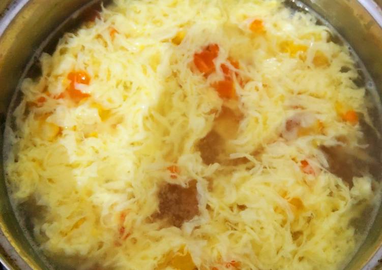 Cara Memasak Sop jagung wortel (Corn carrot soup with egg) Untuk Pemula!
