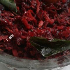A picture of Beetroot carrot & coconut thoranKerala style veggie.