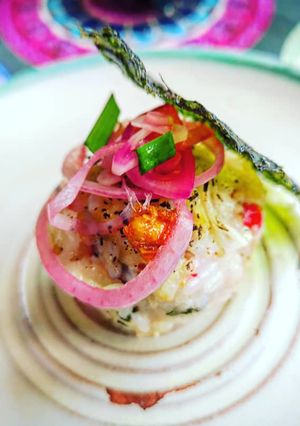 A picture of Seafood Rice balls.