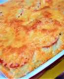 Блинчики с мясом и грибами запеченные под соусом бешамель