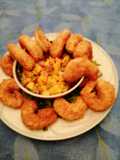 Camarones con coco y salsa de mango