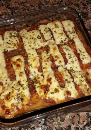 Una foto de Melanzane alla Parmigiana (Berenjenas a la Parmesana)