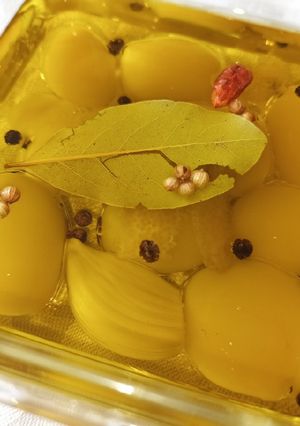 Una foto de Esferificaciones de aceituna Manzanilla