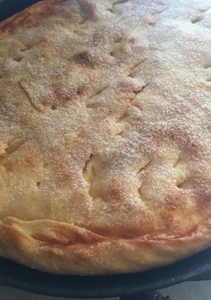 Una foto de Torta de puerros o pascualina de puerros