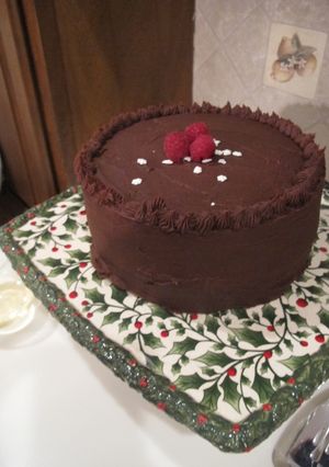 A picture of Chocolate Raspberry Devils Food Cake.