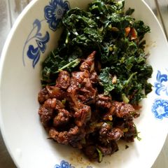 A picture of Dry Fry Beef and Kunde.