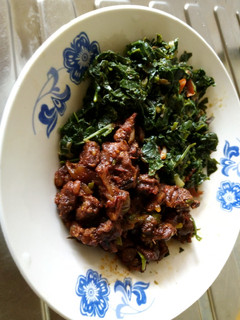 A picture of Dry Fry Beef and Kunde.