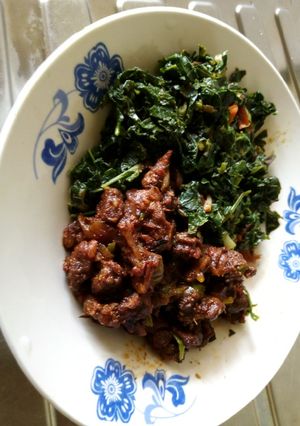A picture of Dry Fry Beef and Kunde.