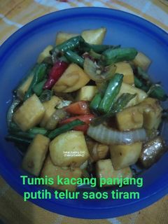 Foto resep Tumis Kacang Panjang Putih Telur Saos Tiram
