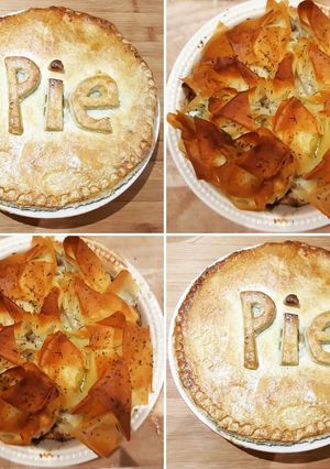 A picture of Chicken and mushroom pie.