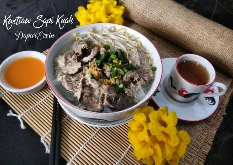 Bagaimana Menyiapkan Kwetiaw Sapi Kuah yang Lezat Sekali