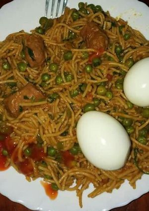 A picture of Peas spaghetti.