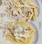 Bagaimana Membuat Pasta penne/macaroni saus cream udang+sosis+jamur kancing Anti Gagal