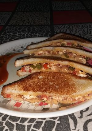 A picture of Paneer Bhurji Sandwich.