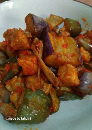 Foto resep Terong balado campur teri dan tempe
