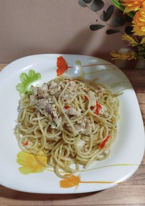 Foto resep Spaghetti Aglio Olio with Tuna Asap