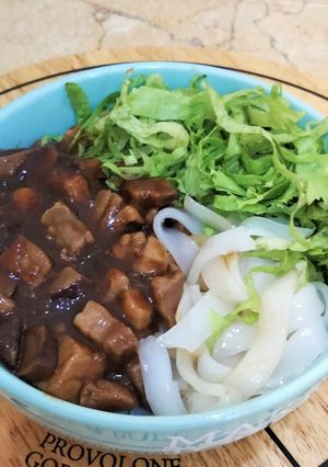 Foto resep Kwetiau Rebus Daging Jamur