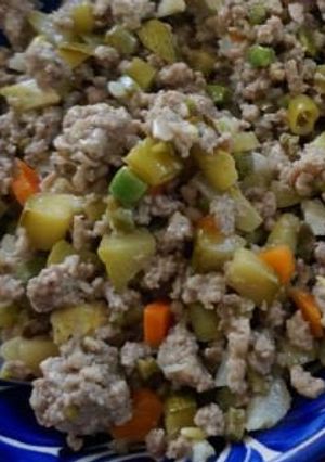 Una foto de Picadillo ranchero con  nopales