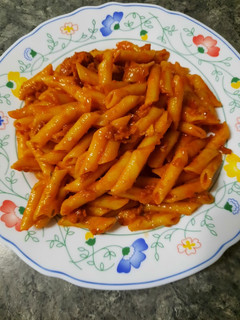 Una foto de Macarrones con picadillo de Chorizo