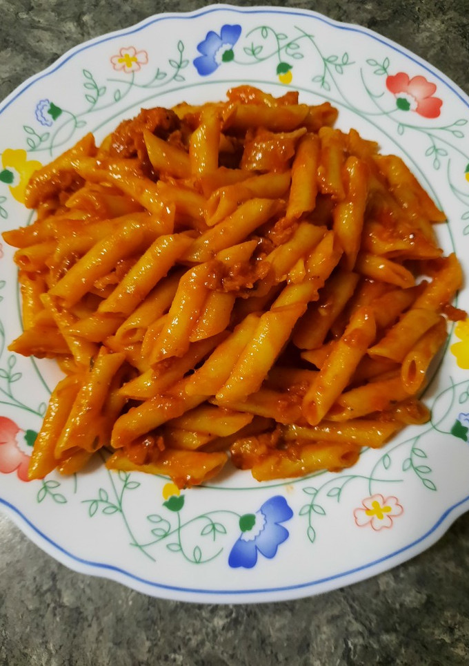 Una foto de Macarrones con picadillo de Chorizo