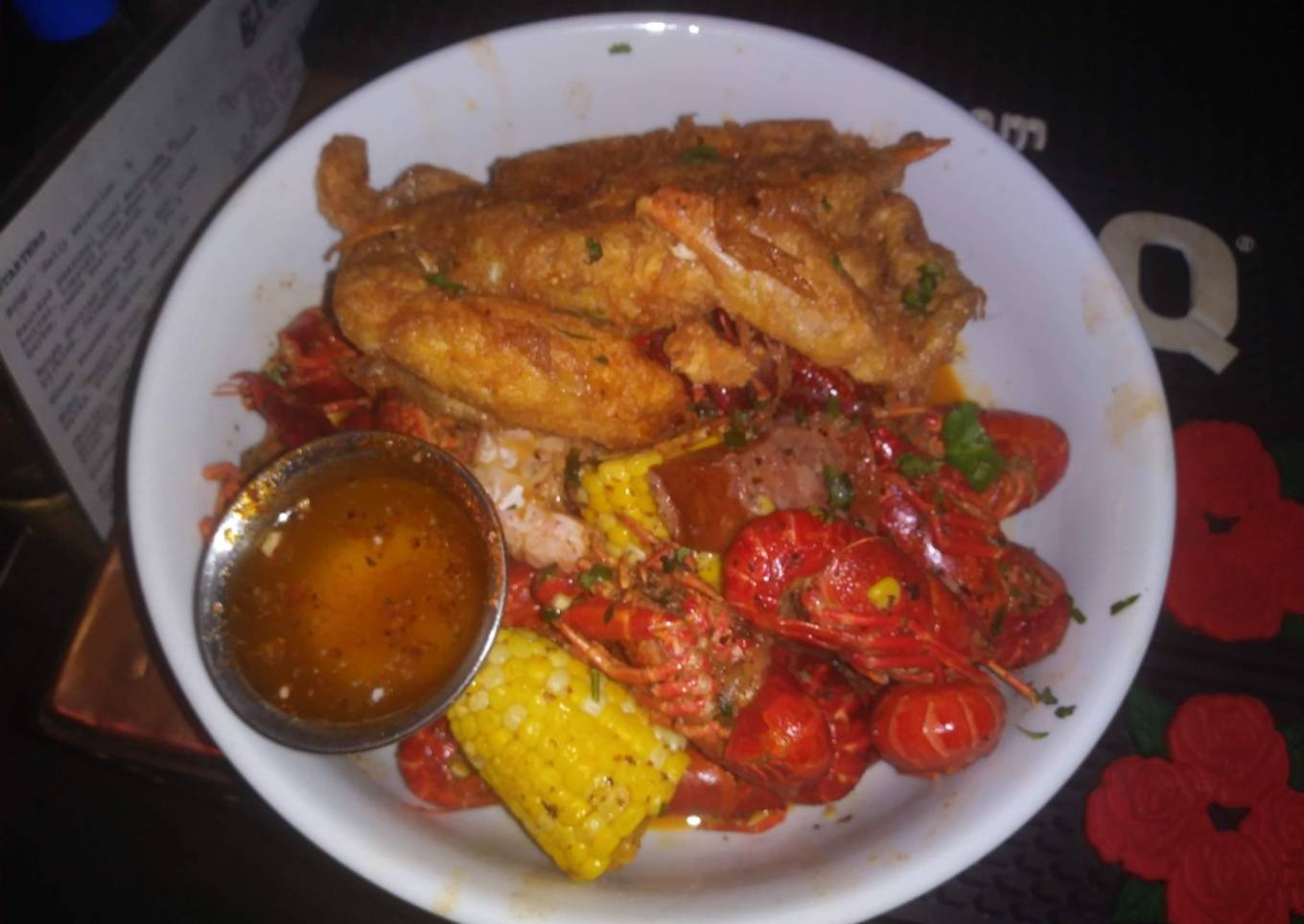 Soft Shell Crab with Crawfish and Smoked Sausage