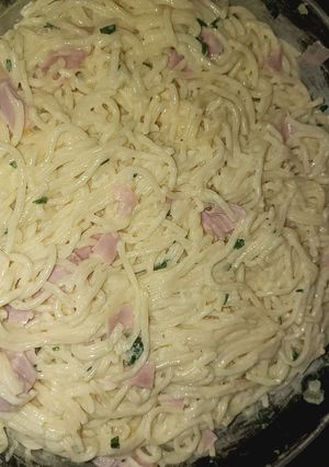 Una foto de Spaghetti con crema