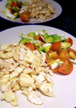 Foto principal de Salteado de lubina con coliflor al dente ¡Low carb!